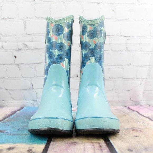 BOGS Floral Rubber Rain Boots Size 2 - Picture 5 of 7